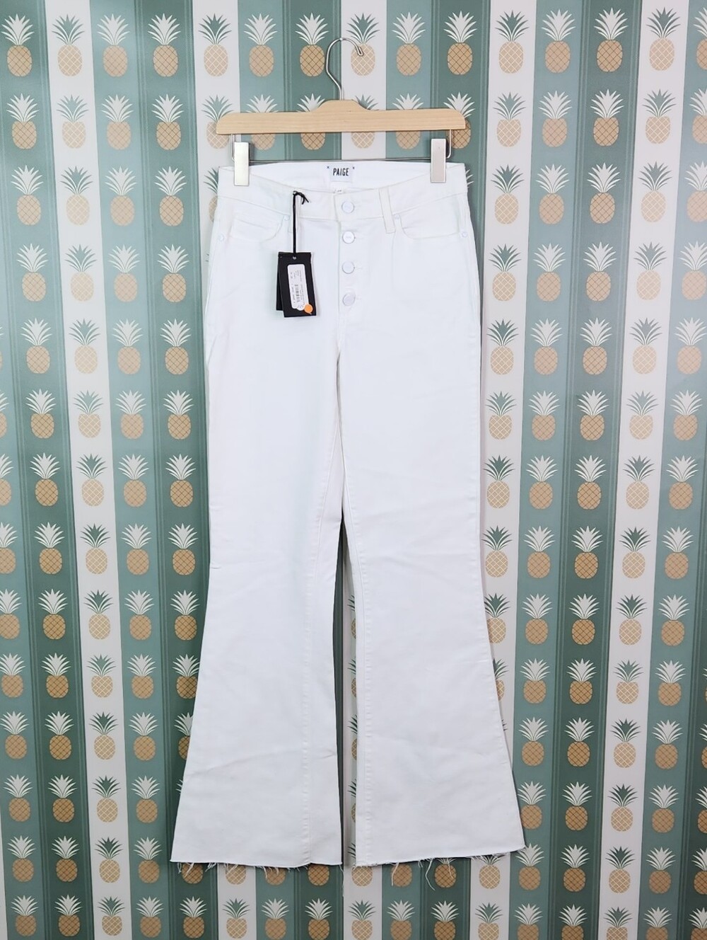 PAIGE Genevieve High Rose Jeans in Crisp White